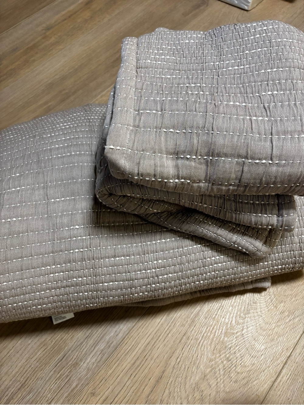 Organic Cotton Channel Stitch Coverlet Set - Picture 3 of 3